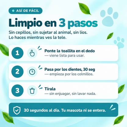 Toallitas dentales naturales para mascotas