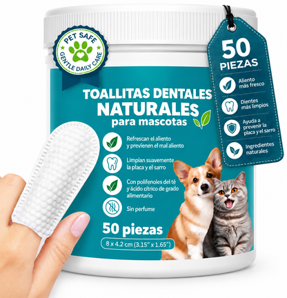 Toallitas dentales naturales para mascotas