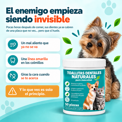 Toallitas dentales naturales para mascotas